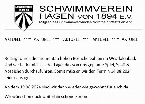 Absage Temin Spiel, Spaß und Abzeichen